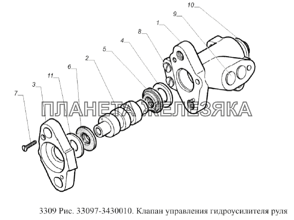 Клапан управления гидроусилителя руля ГАЗ-3309 (Евро 2)
